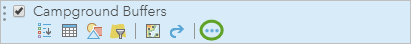 The More Options button for Campground_Buffers The More Options button for Campground_Buffers