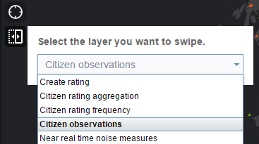 Select a layer to swipe from the drop-down list Select a layer to swipe from the drop-down list